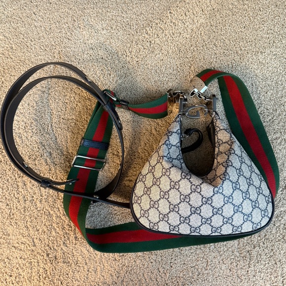 GUCCI ATTACHE SMALL SHOULDER BAG. beige and blue Supreme - Picture 10 of 10